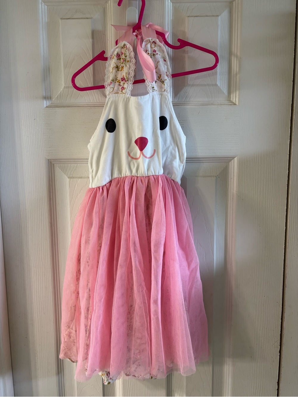 Pink & White Bunny Tulle Dress